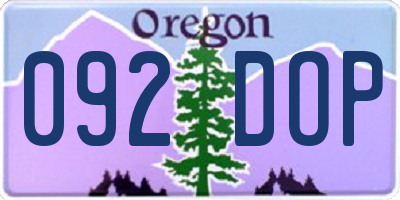 OR license plate 092DOP