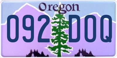 OR license plate 092DOQ