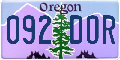 OR license plate 092DOR