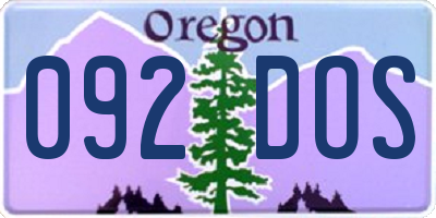 OR license plate 092DOS
