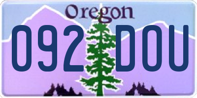 OR license plate 092DOU