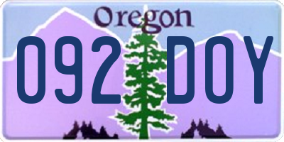 OR license plate 092DOY