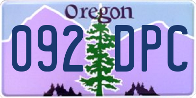 OR license plate 092DPC
