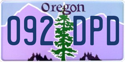 OR license plate 092DPD