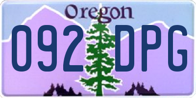 OR license plate 092DPG