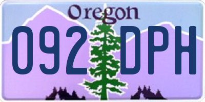 OR license plate 092DPH