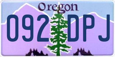 OR license plate 092DPJ