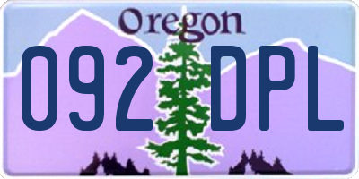 OR license plate 092DPL