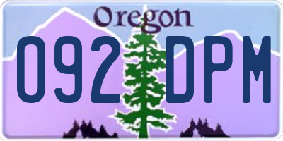 OR license plate 092DPM