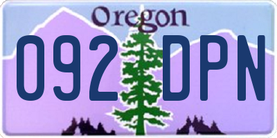 OR license plate 092DPN