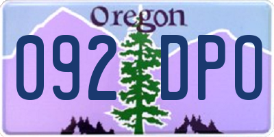 OR license plate 092DPO