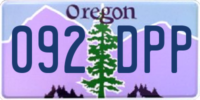 OR license plate 092DPP
