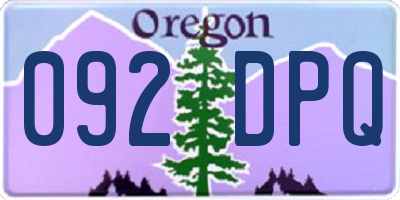OR license plate 092DPQ