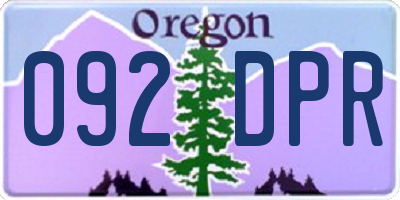 OR license plate 092DPR