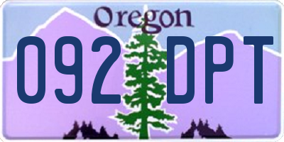 OR license plate 092DPT