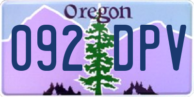 OR license plate 092DPV