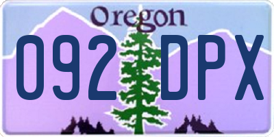 OR license plate 092DPX