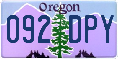 OR license plate 092DPY