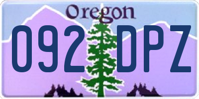OR license plate 092DPZ