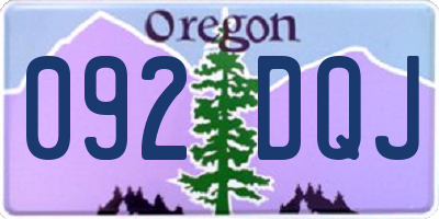 OR license plate 092DQJ