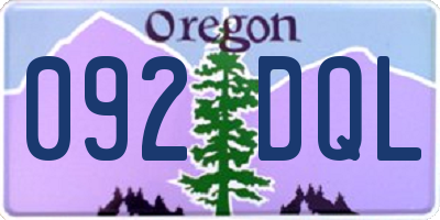 OR license plate 092DQL