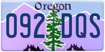 OR license plate 092DQS