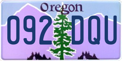 OR license plate 092DQU