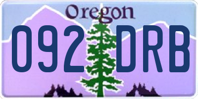 OR license plate 092DRB