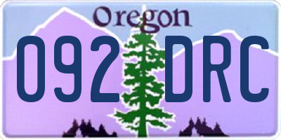 OR license plate 092DRC
