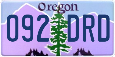OR license plate 092DRD