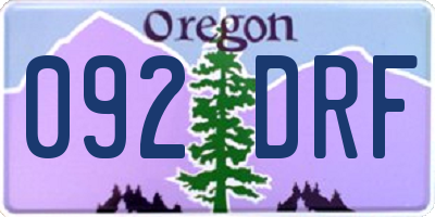 OR license plate 092DRF
