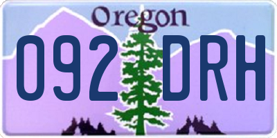 OR license plate 092DRH