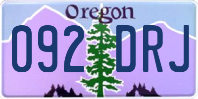 OR license plate 092DRJ