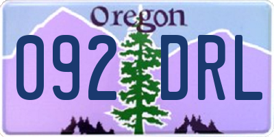 OR license plate 092DRL