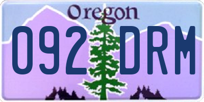 OR license plate 092DRM