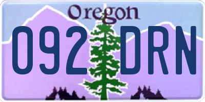 OR license plate 092DRN