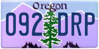 OR license plate 092DRP