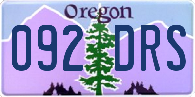 OR license plate 092DRS