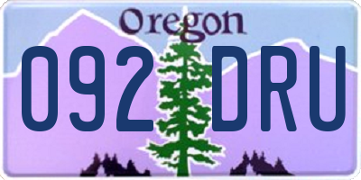 OR license plate 092DRU