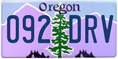 OR license plate 092DRV
