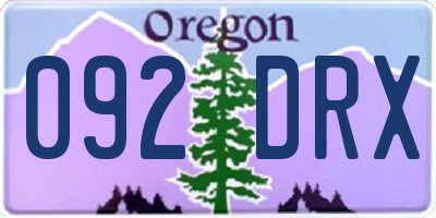 OR license plate 092DRX