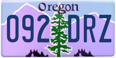OR license plate 092DRZ
