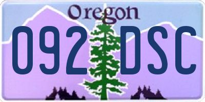 OR license plate 092DSC