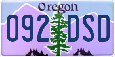 OR license plate 092DSD