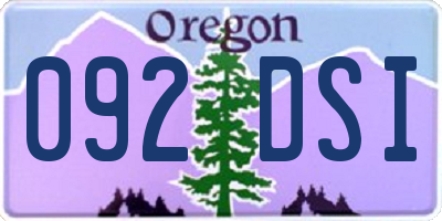 OR license plate 092DSI