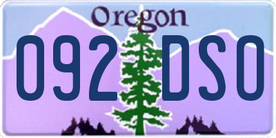 OR license plate 092DSO