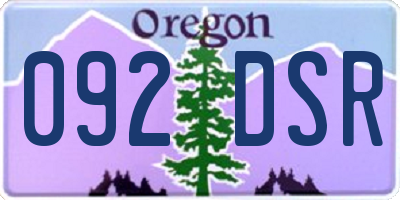 OR license plate 092DSR