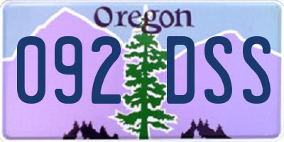 OR license plate 092DSS