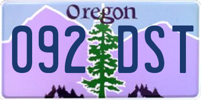 OR license plate 092DST