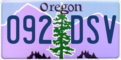 OR license plate 092DSV